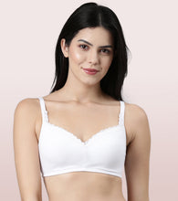 Load image into Gallery viewer, Enamor Smoothening Women's Cotton Everyday Balconette T-Shirt Bra - All Day Comfort, Full Support, Padded, Wirefree, Medium-Coverage - A017
