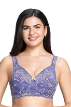 Load image into Gallery viewer, Amante Fiesta Print Non Padded Wired Lace Bra - Periwinkle 87501