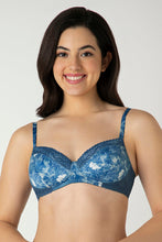 Load image into Gallery viewer, Amante Demure Padded Non-Wired Demi Bra - Floral Fusion Print 05701