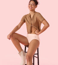 Load image into Gallery viewer, Enamor IP01 Innovations Bamboo Bliss, Anti Rash, All Day Comfort, Mid Waist Brief Panty for Women - Super Soft, Naturally Absorbent, Antimicrobial with Stain release, Inner Elastic, Full Coverage- Pack of 1 (Pearl Blush)
