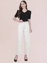 Load image into Gallery viewer, Go Colors Cream Twill Wide Pants