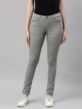 Load image into Gallery viewer, Go Colors Grey Melanges Cotton Polyester Super Stretch Jeggings