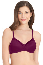 Load image into Gallery viewer, Amante Satin Edge Padded Non-wired T-shirt Bra - Plum Caspia 10116