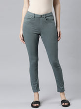 Load image into Gallery viewer, Go Colors Ocean Green Cotton Polyester Super Stretch Jeggings