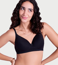 Load image into Gallery viewer, Enamor Ultra Smooth T-Shirt Bra - Padded, Non-Wired, Full Coverage - A127 (Jet Black)