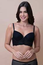 Load image into Gallery viewer, Amante Amore Padded Wired Demi Longline Bra - Black 09601