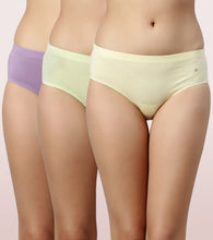 Load image into Gallery viewer, Enamor CR17 Chic Stretch Cotton, All Day Comfort, Mid Waist Hipster Panty for Women - Naturally Breathable, Antimicrobial with Stain release, Inner Elastic, Full Coverage - Pack of 3 (Multicolormedium-Color May Vary)
