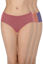 Load image into Gallery viewer, Amante 100% Cotton Hipster Panty Pack (Pack of 3) - D017 - Multi