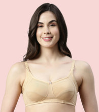 Load image into Gallery viewer, Enamor Innovations Eco-Melange Cotton, Women's Nursing Bra - Sectioned Lift and Support, Non Padded, Wirefree, High Coverage - MT02 (Skin)