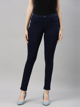 Load image into Gallery viewer, Go Colors Navy Cotton Polyester Super Stretch Jeggings