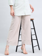 Load image into Gallery viewer, Go Colors Light Beige Cotton Hakoba Palazzo
