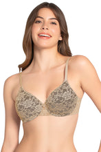 Load image into Gallery viewer, Amante Lace Dream Padded Wired Lace Bra - Sesame_Black 82701