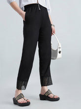 Load image into Gallery viewer, Go Colors Black Organza Ethnic Pant