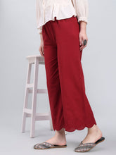 Load image into Gallery viewer, Go Colors Light Maroon Cotton Hakoba Palazzo