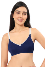 Load image into Gallery viewer, Amante Comfort Concealer Non-padded & Non-wired Bra - Medieval Blue & White Smoke 91801