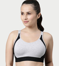 Load image into Gallery viewer, Enamor Innovations Antimicrobial, Side Shaper, Women's Cotton Medium Impact Sports Bra - Fixed cup, Non-Padded, Wirefree, High Coverage - SB28 (Grey Melange)