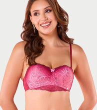 Load image into Gallery viewer, Enamor F192 Padded Wire-Free High Coverage Scallop Wave Balconette - Coral Wave