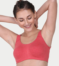 Load image into Gallery viewer, Enamor Low Impact Women's Cotton Everyday Sports Bra - All Day Comfort, Non Padded, Wirefree, High Coverage - SB06 (Tomato Melange)