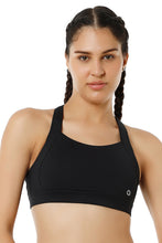 Load image into Gallery viewer, Amante Energize High Impact Round Neck Sports Bra - Jet Black 98801