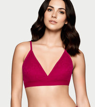 Load image into Gallery viewer, Enamor SMB04 Plunge Cup Non-Wired Bra, High Coverage (Red)