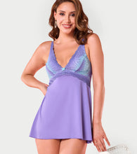 Load image into Gallery viewer, Enamor N191 Non-Padded Wire-Free Plunge Scallop-Wave Babydoll - Blue Wave