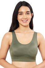 Load image into Gallery viewer, Amante Skins Solid Non Padded Non-Wired Scoop Neck Cami Bra - Slate Green 83301