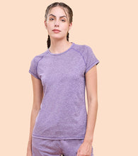 Load image into Gallery viewer, Enamor Athleisure Womens E089-Short Sleeve Scoop Neck Slim Active Graphic Tee