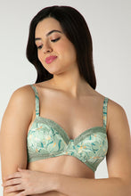 Load image into Gallery viewer, Amante Demure Padded Non-Wired Demi Bra - Tulip Harmony Print 05701