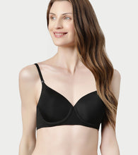 Load image into Gallery viewer, Enamor Innovations Ecolite, Smoother Perfect Lift Women's T-Shirt Bra - Crush Proof Cups, Padded, Wired, High Coverage - F057 (Black)