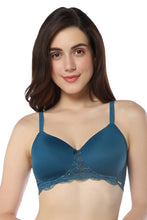 Load image into Gallery viewer, Amante Lace Elegance Padded Non-Wired Bra - Gebralta Blue 87701