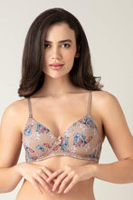 Load image into Gallery viewer, Amante Smooth Charm Padded Wirefree Bra - Artistic Floral Stucco Pr 10606