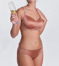 Load image into Gallery viewer, Enamor P184 Smooth Stretch Satin Bikini Panty for Women - Low Waist, Outer Elastic, Medium Coverage (Mocha Brown)