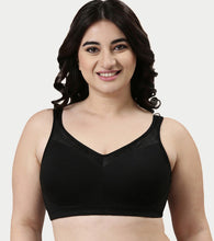Load image into Gallery viewer, Enamor Full Support Super Lift Women's Cotton Everyday Minimizer Bra - Non Padded, Wirefree, Full Coverage - A112 (Available in Plus sizes) (Black)