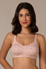 Load image into Gallery viewer, Amante Dreamy comfort Non-Padded Non-Wired Cotton Bra - Pink Floral Print