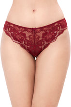 Load image into Gallery viewer, Amante Eternal Bliss Low Rise Brazillian Lace Panty - Red Berry 86901
