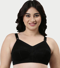 Load image into Gallery viewer, Enamor Innovations Transform M-Frame, Ultimate curve Support, Jiggle control, Women's Bra - Non Padded, Wirefree, Full Coverage - F096 (Available in Plus Sizes) (Black)