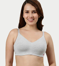 Load image into Gallery viewer, Enamor Ultra-Smoothing Women's Cotton Everyday T-Shirt Bra - No-Pinch, Hidden Lift, Non Padded, Wirefree, High Coverage - A027 (Greymelange)