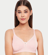 Load image into Gallery viewer, Enamor Comfort Shaper with Plush Side Shaper Panel Women's Cotton Everyday T-Shirt Bra - Detachable Straps, Non Padded, Wirefree, High Coverage - A055 (Pearl)