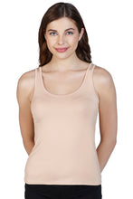 Load image into Gallery viewer, Amante Broad Straps Body Hugging Modal Vest - Nude 77101