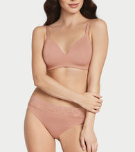 Load image into Gallery viewer, Enamor Drip Trim Lace Bikini for Women Low Waist, Lace at Waist - SMP03 (Mocha Mousse (17-1230 Tpg))