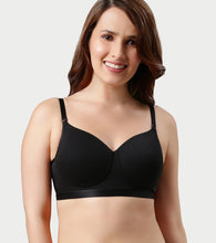 Load image into Gallery viewer, Enamor Innovations Fabcool Breathable Cup Women's T-Shirt Bra - Antimicrobial Comfort, Perforated Cups Padded, Wirefree, High Coverage - A165 (Black)
