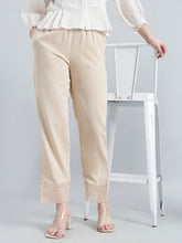 Load image into Gallery viewer, Go Colors Light Beige Organza Ethnic Pant
