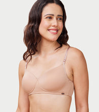 Load image into Gallery viewer, Enamor Women's Everyday Balconette T-Shirt Bra - Eco fabric, Padded, Wirefree, Medium Coverage - F131 (Honey Beige)
