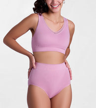 Load image into Gallery viewer, Enamor Women Nylon Flexi Free Mid-Waist Tummy Tucker with Slip-Proof Comfort Hipster Briefs - P037 (Orchid Smoke)