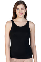 Load image into Gallery viewer, Amante Broad Straps Body Hugging Modal Vest - Black 77101