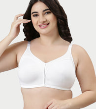 Load image into Gallery viewer, Enamor Innovations Fabcool Full Support Everyday Full Figure Bra - Jiggle Control and Antimicrobial, Non-Padded, Wirefree, Full Coverage Women's Bra - AB75 (Available in Plus Sizes) (White)