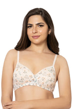Load image into Gallery viewer, Amante Cotton Casuals Padded Non-Wired Printed T-Shirt Bra - Cotton Bloom Print 10202