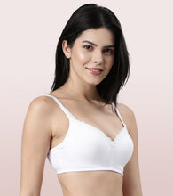 Load image into Gallery viewer, Enamor Smoothening Women's Cotton Everyday Balconette T-Shirt Bra - All Day Comfort, Full Support, Padded, Wirefree, Medium-Coverage - A017