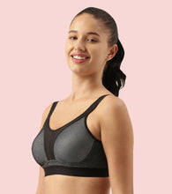 Load image into Gallery viewer, Enamor Innovations Y-panel Bounce Control, Agion Scent Protect ,Women's Sports Bra - High-Impact, Padded, Wirefree, Full Coverage - SB25 (Grey Melange)
