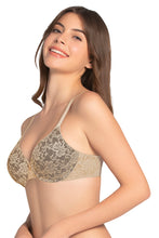 Load image into Gallery viewer, Amante Lace Dream Padded Wired Lace Bra - Sesame_Black 82701